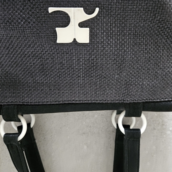 🇨🇵 Courreges Paris vintage small black canvas tote 🇨🇵 - Picture 7 of 7